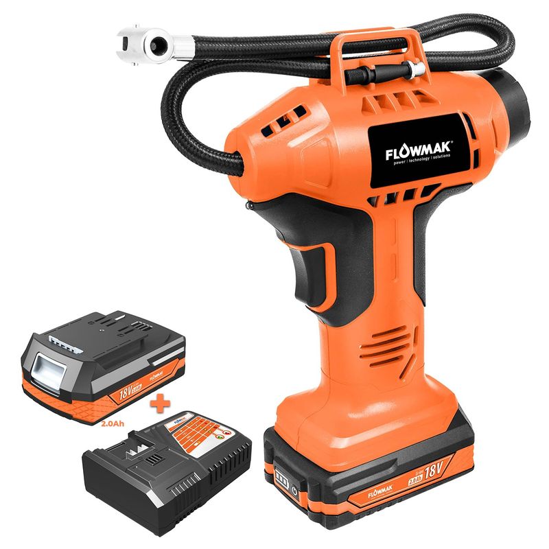 FLOWMAK - Compresor De Aire 18v Con Batería, Marca Flowmak