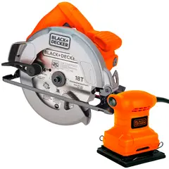 BLACK+DECKER - Sierra Circular CS1004 + Lijadora 200W BS200