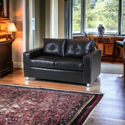 Imagen 2 del producto Sofá George 2 Cuerpos Cuero Sintético Negro