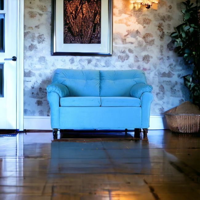 MUEBLES AMERICA - Sofá América 2 Cuerpos Tela Turquesa