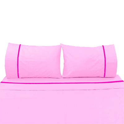 Imagen 2 del producto Juego De Sabanas Queen Diversión Natural Rosado 300 Hilos