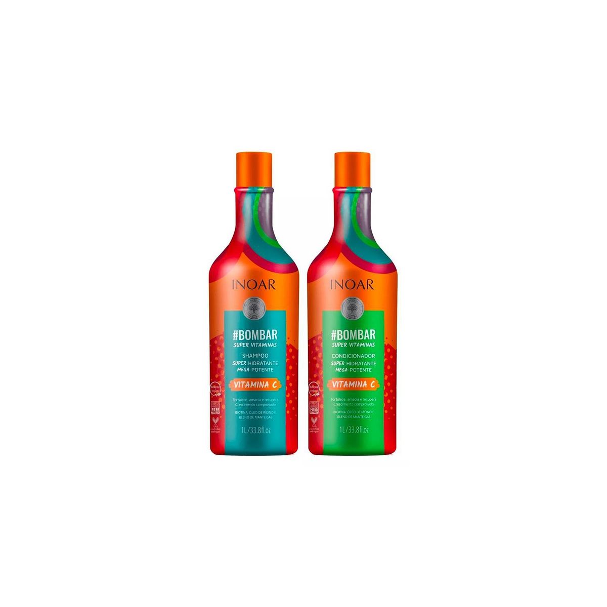 INOAR - BOMBAR KIT DUO INOAR (champú + acondicionador) 1LT  VITAMINA C