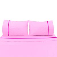 Juego De Sabanas 2 Plazas Diversión Natural Rosado 300 Hilos