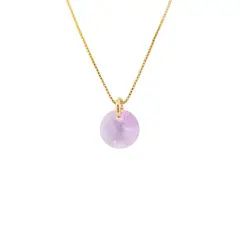 JOYAS MONTERO - Collar Punto de Luz Gold Cristal Genuino Violeta