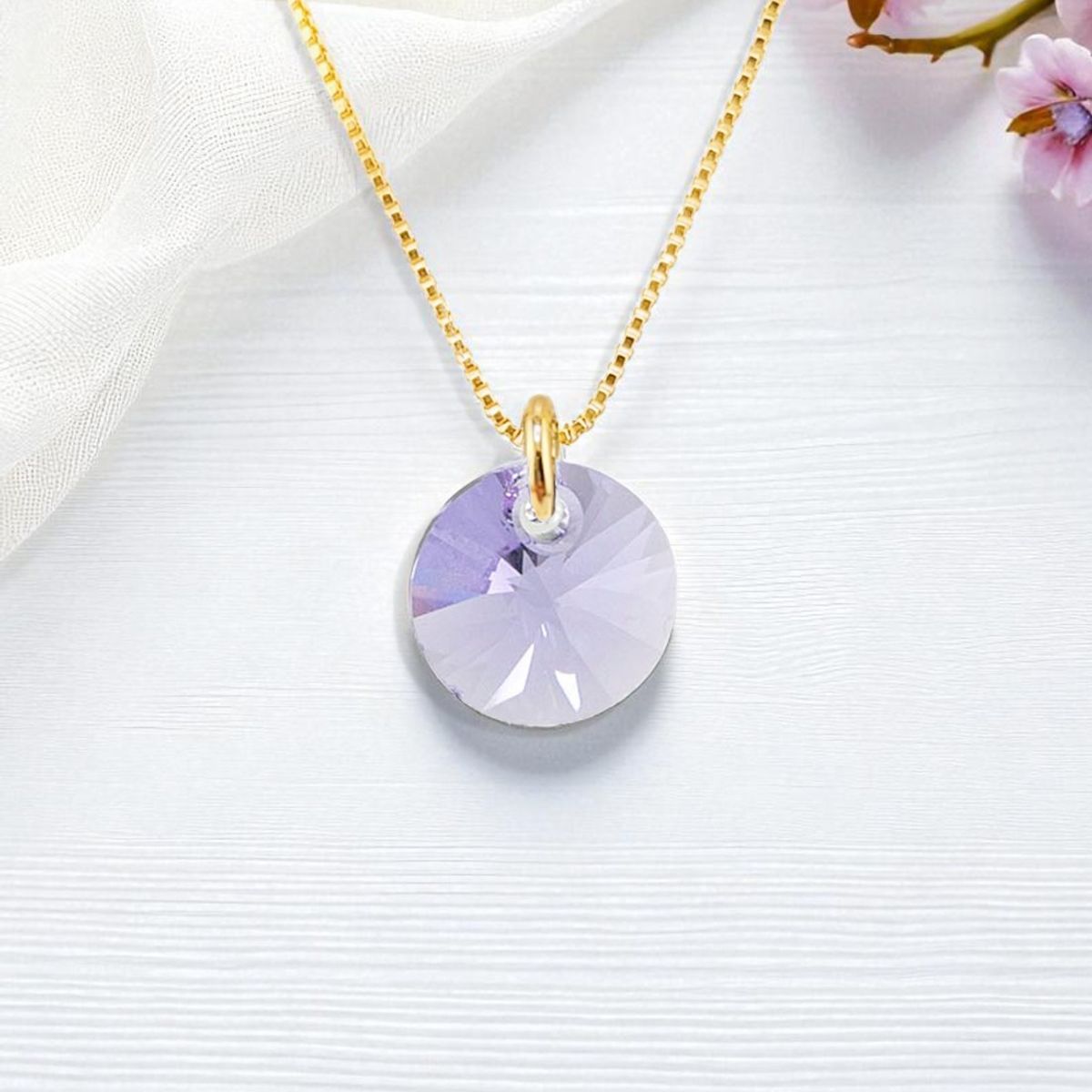 JOYAS MONTERO - Collar Punto de Luz Gold 24K  creado con cristales de Swarovski® Violeta