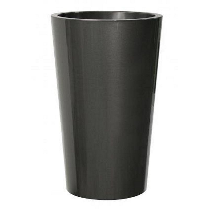 EURO3PLAST - Macetero de plástico doble fondo 33x61 cm color Gris Antracita