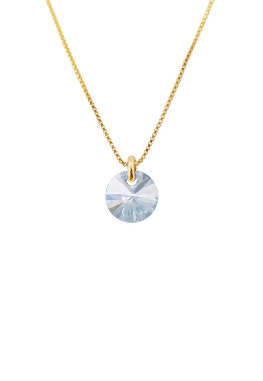 Collar Punto de Luz Gold 24K creado con cristales de Swarovski Blue Shade Celeste TALLA UNICA