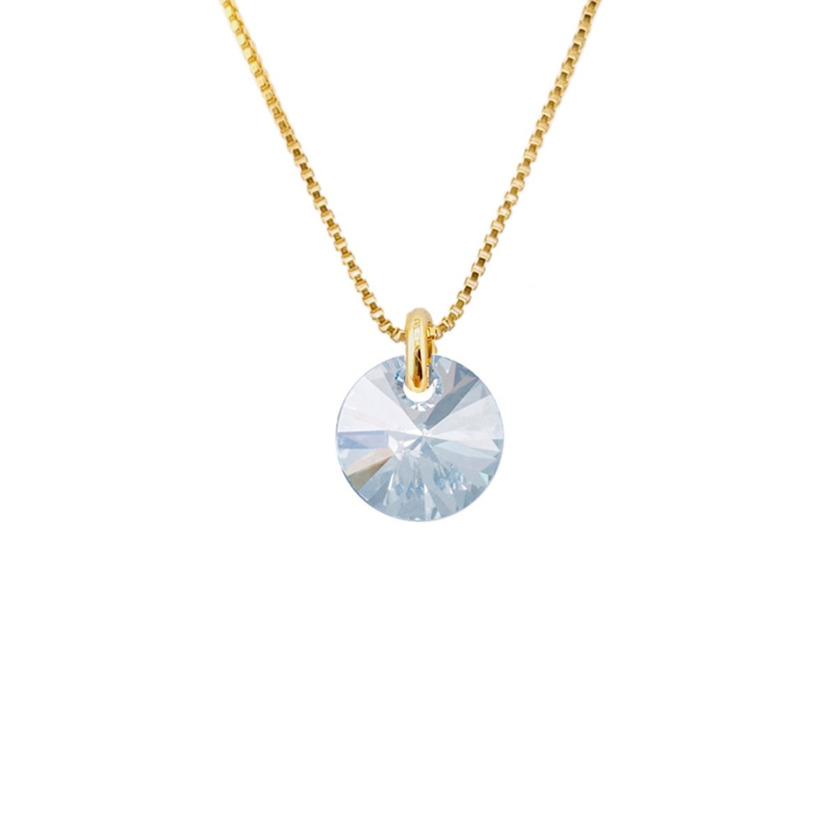 JOYAS MONTERO - Collar Punto de Luz Gold 24K creado con cristales de Swarovski® Blue Shade