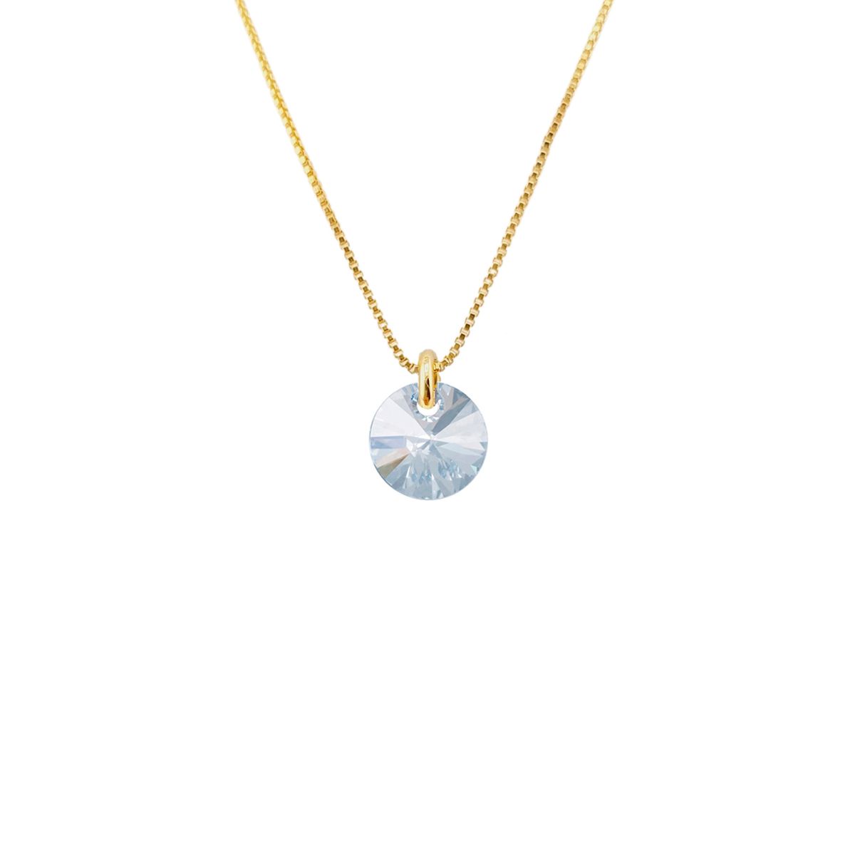 JOYAS MONTERO - Collar Punto de Luz Gold 24K creado con cristales de Swarovski® Blue Shade