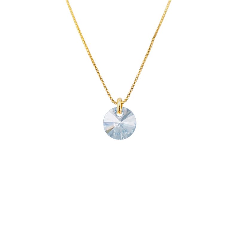 JOYAS MONTERO - Collar Punto de Luz  Gold Cristal Genuino Blue Shade