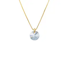 JOYAS MONTERO - Collar Punto de Luz Gold Cristal Genuino Blue Shade