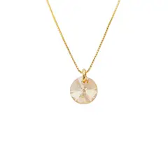 JOYAS MONTERO - Collar Punto de Luz Gold Cristal Genuino Golden Shadow