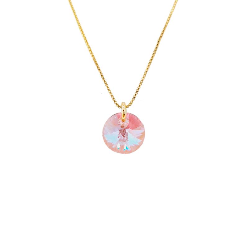 JOYAS MONTERO - Collar Punto de Luz  Gold Cristal Genuino Light Rose