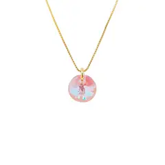 JOYAS MONTERO - Collar Punto de Luz Gold Cristal Genuino Light Rose