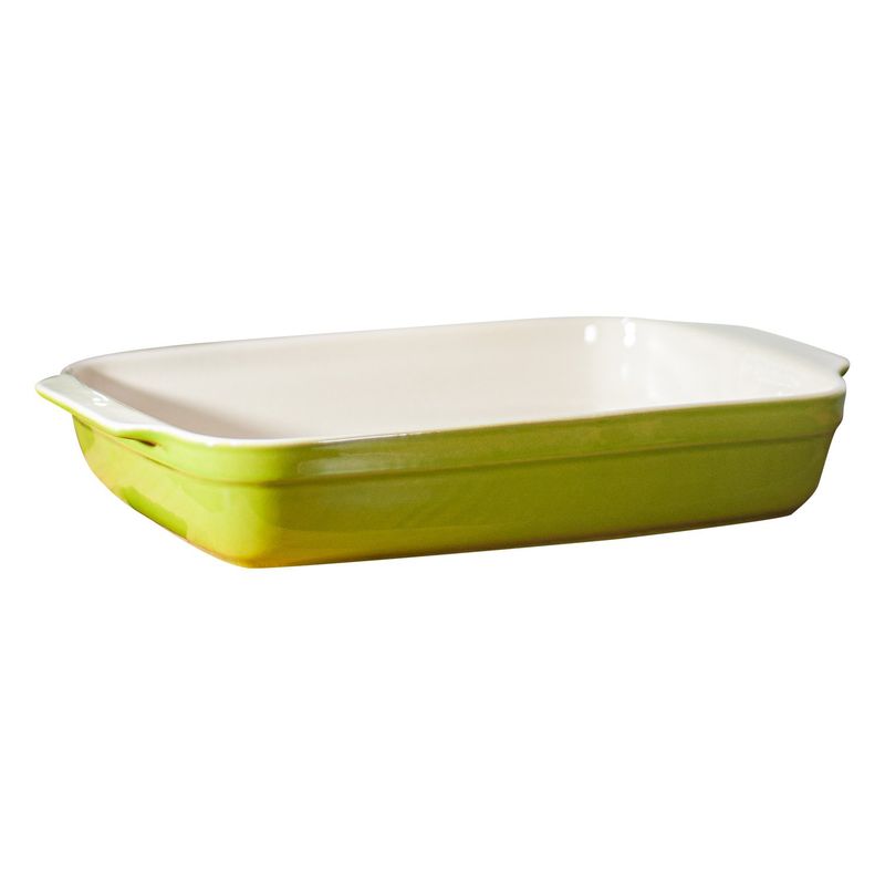 GENERICO - Fuente de Cerámica phorno tipo Gres - RECTANGULAR 36x25 Verde