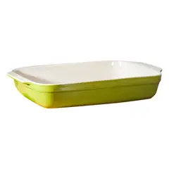 GENERICO - Fuente de Cerámica phorno tipo Gres - RECTANGULAR 36x25 Verde