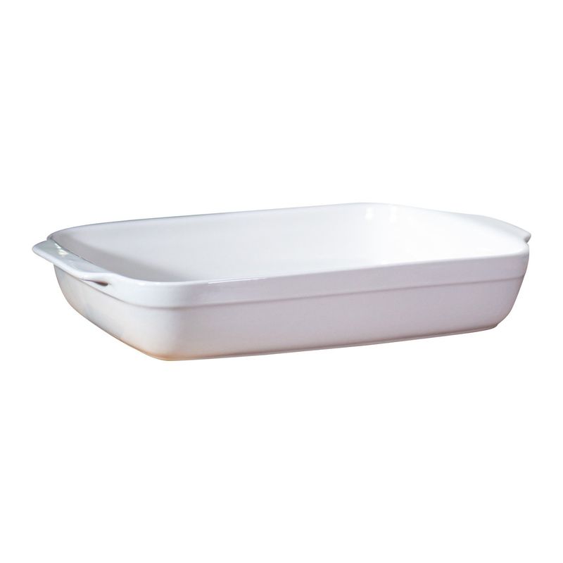 GENERICO - Fuente de Cerámica phorno tipo Gres - RECTANGULAR 36x25 Blanco