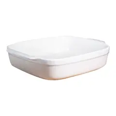 GENERICO - Fuente de Cerámica p/horno tipo Gres - CUADRADA  23x23 Blanco