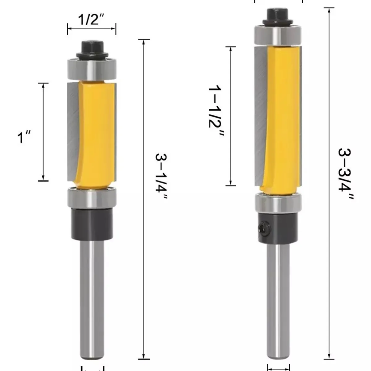 GENERICO - Fresa Madera Copiadora Toma ¼ Doble Rodamientos 2unidades