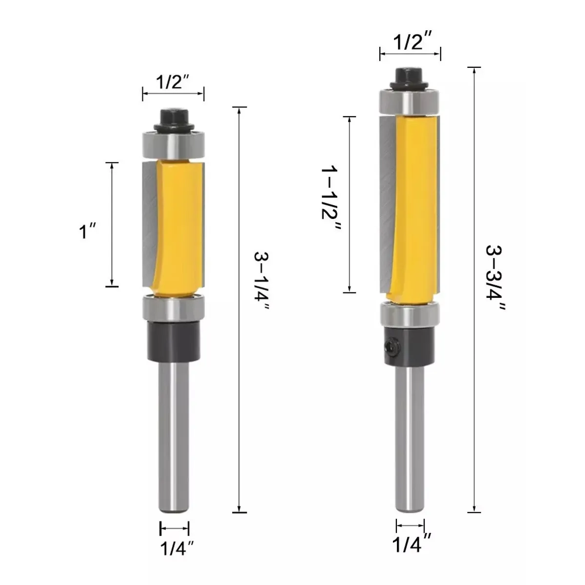 GENERICO - Fresa Madera Copiadora Toma ¼ Doble Rodamientos 2unidades