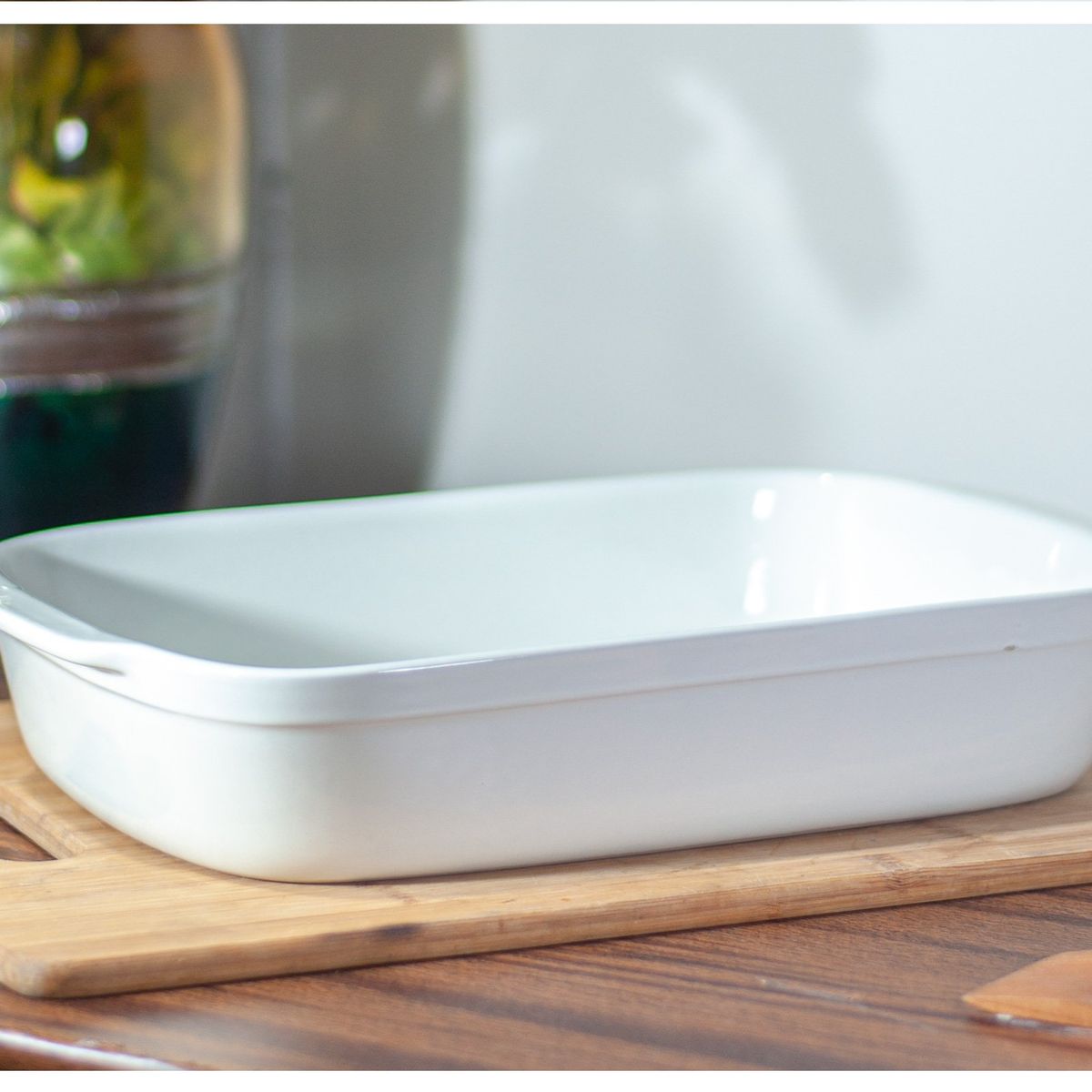 GENERICO - Fuente de Cerámica phorno tipo Gres - RECTANGULAR 33x20 Blanco