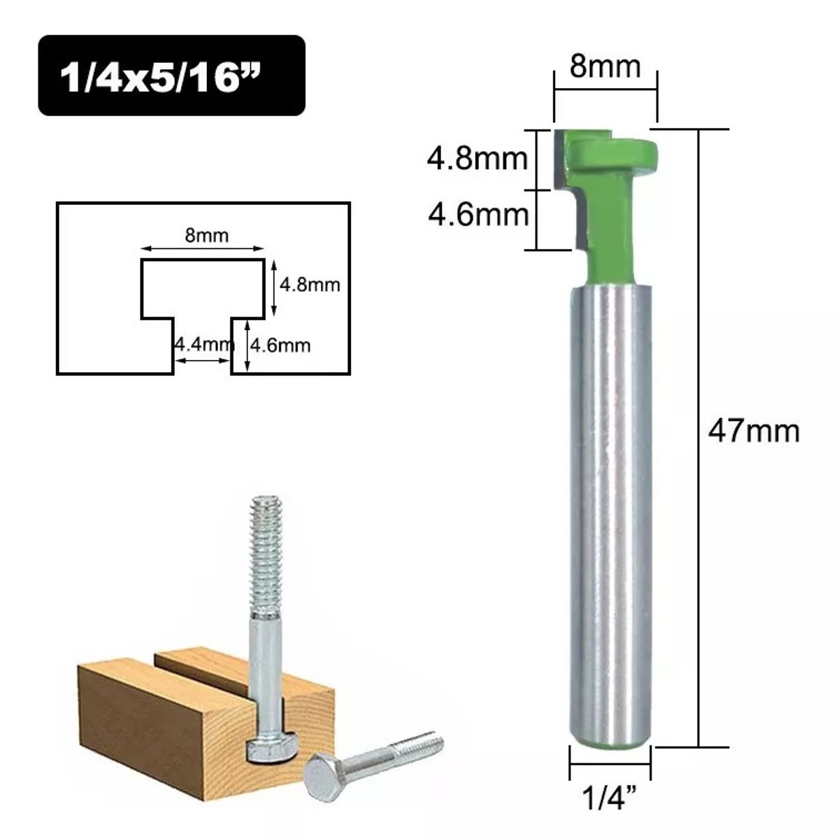 GENERICO - Fresa Tipo T Para Pernos Anclaje 3un 3 Medidas