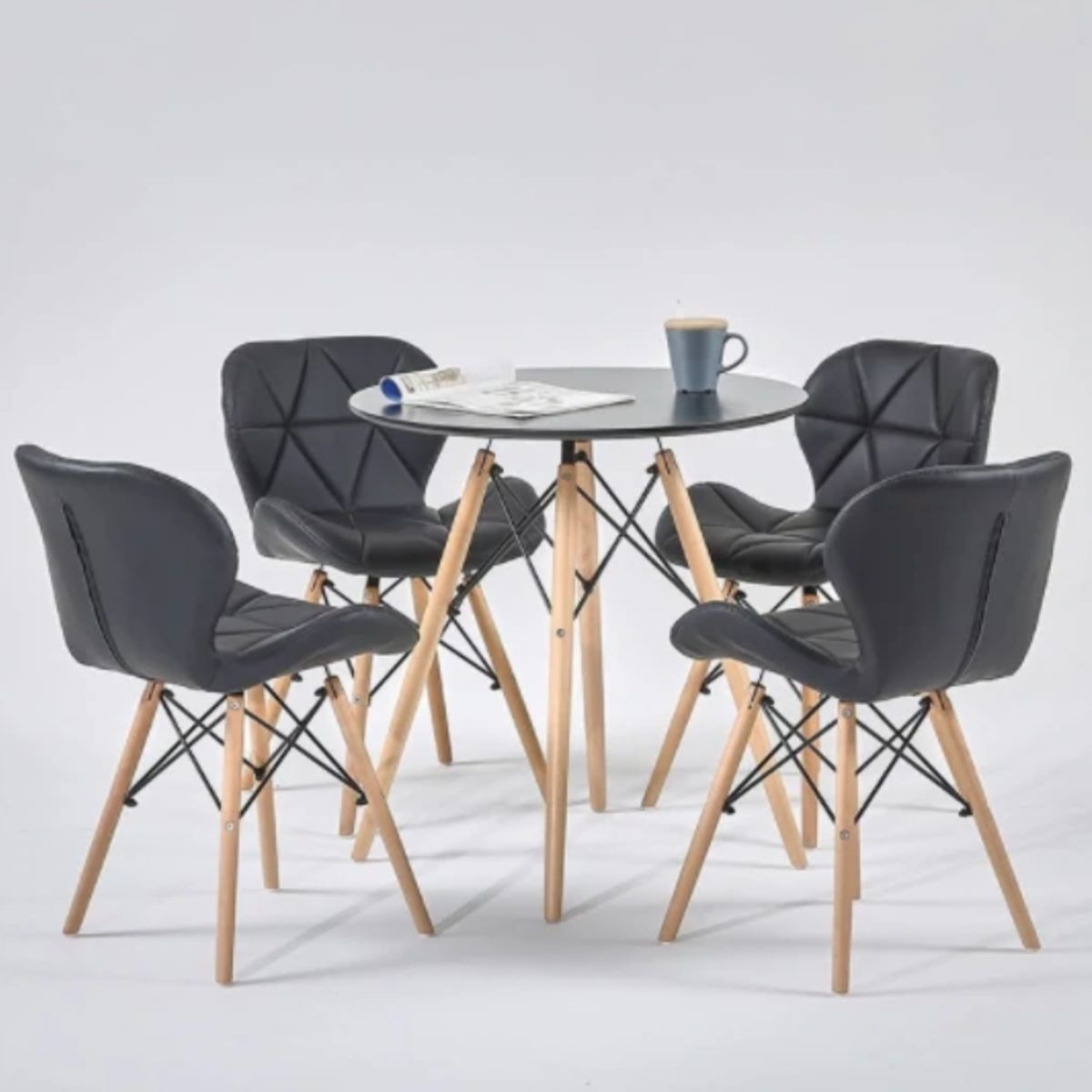 GENERICO - Mesa Redonda Negra 80CM