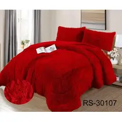 GENERICO - Cubrecamas de Invierno Peludos con Chiporro 2 P Rojo RS30107