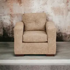 MUEBLES AMERICA - Sofá Franco 1 Cuerpo Cuero Auris Beige