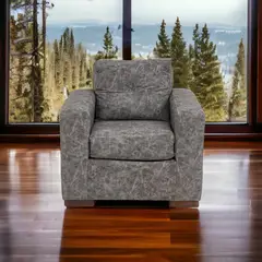 MUEBLES AMERICA - Sofá Franco 1 Cuerpo Cuero Auris Gris