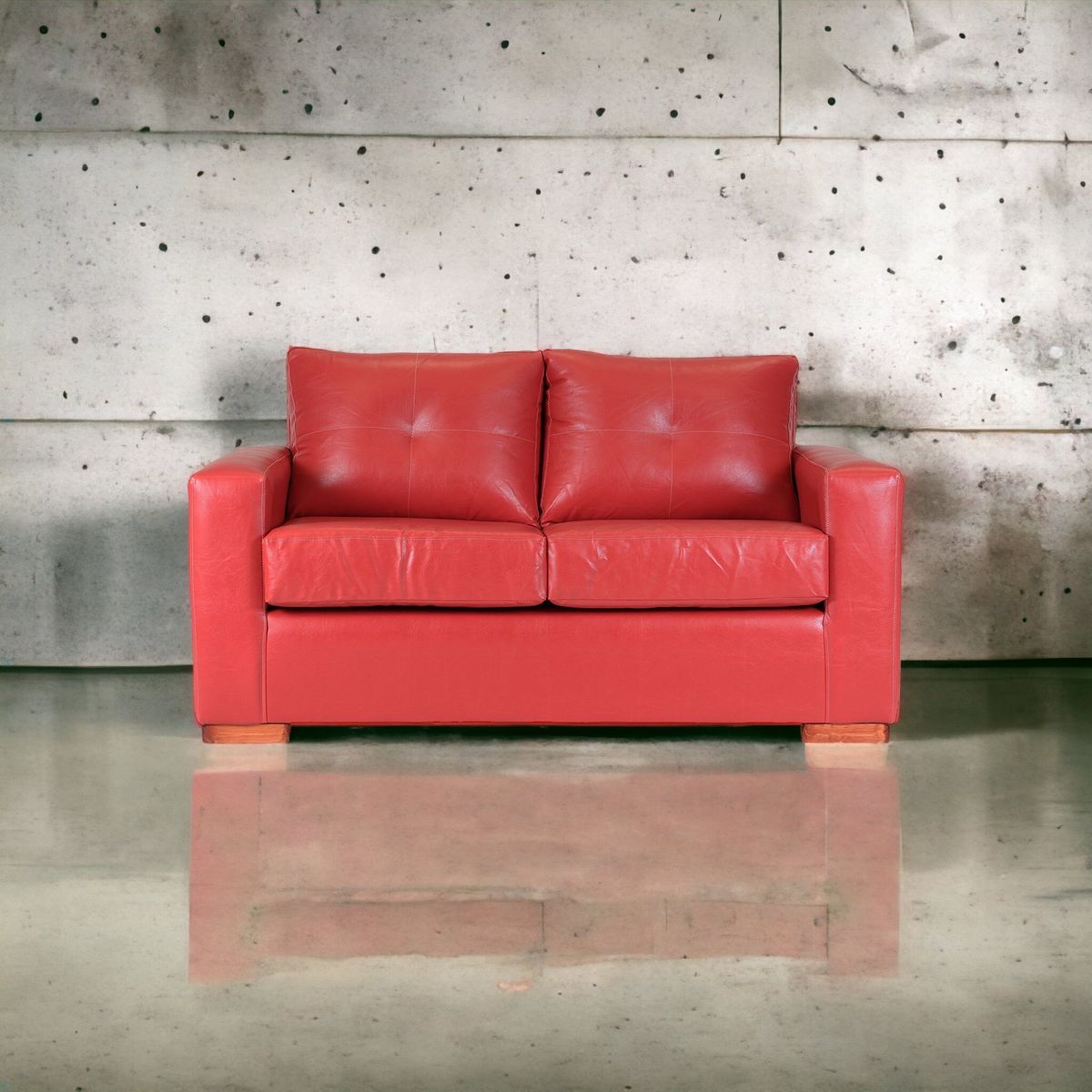 MUEBLES AMERICA - Sofá Franco 2 Cuerpos Cuero Sintético Rojo