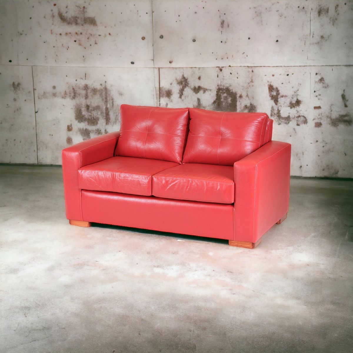 MUEBLES AMERICA - Sofá Franco 2 Cuerpos Cuero Sintético Rojo
