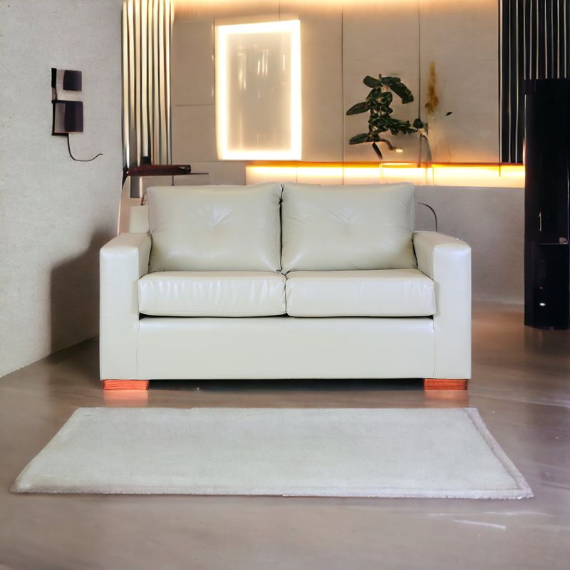 MUEBLES AMERICA - Sofá Franco 2 Cuerpos Cuero Sintético Beige