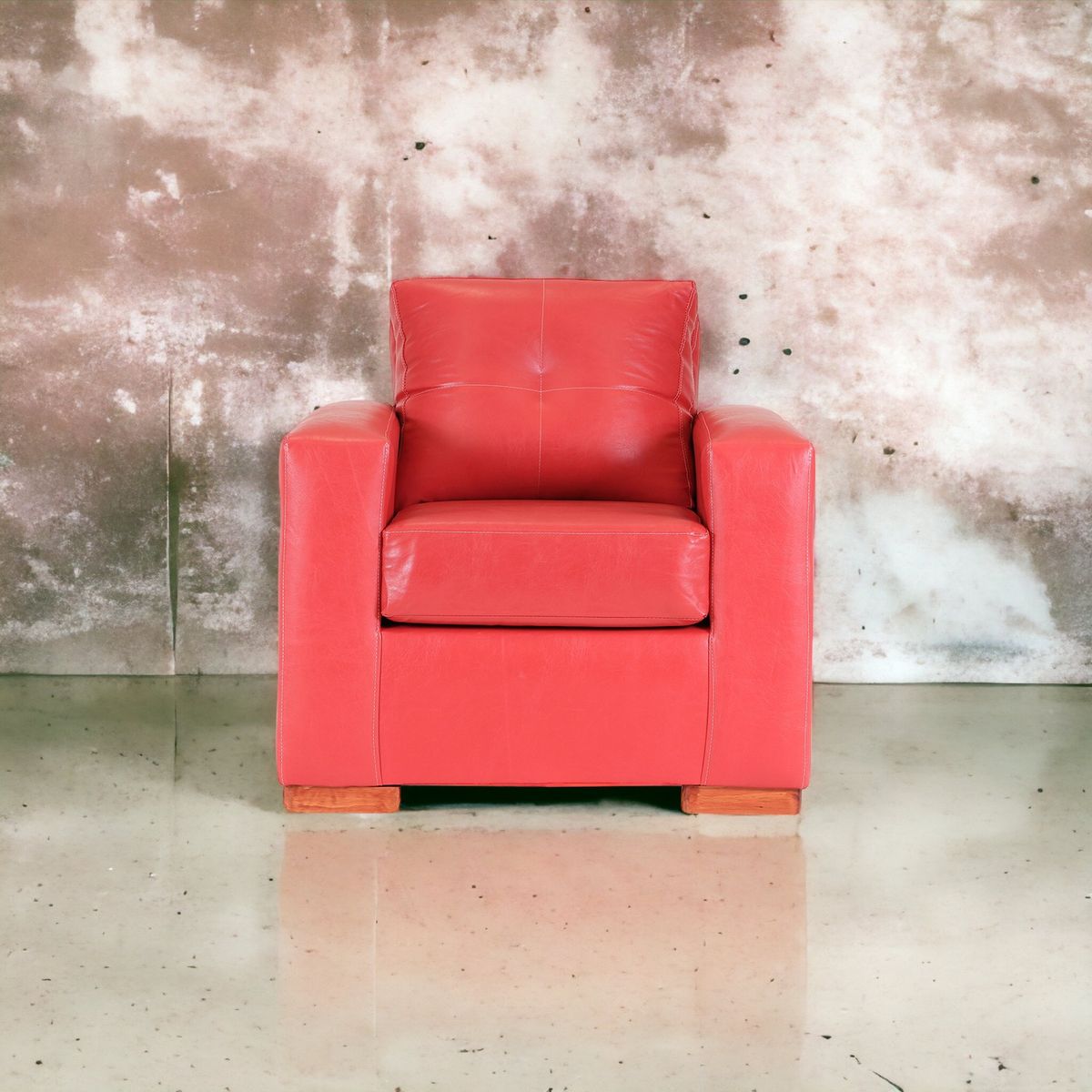 MUEBLES AMERICA - Sofá Franco 1 Cuerpo Cuero Sintético Rojo