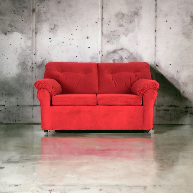 MUEBLES AMERICA - Sofá América 2 Cuerpos Tela Rojo