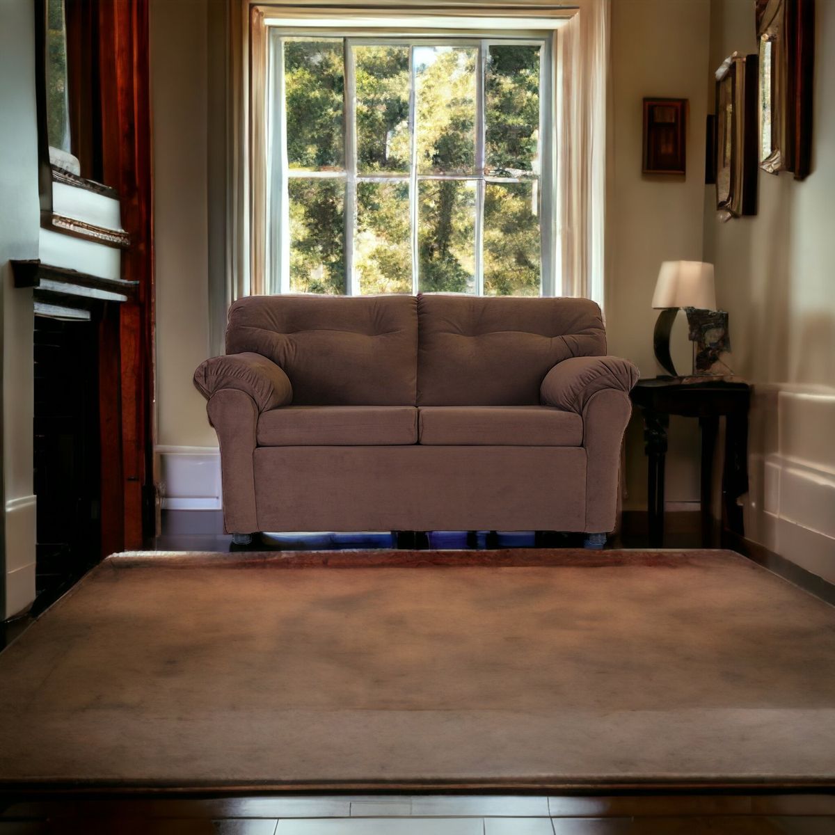 MUEBLES AMERICA - Sofá América 2 Cuerpos Tela Chocolate