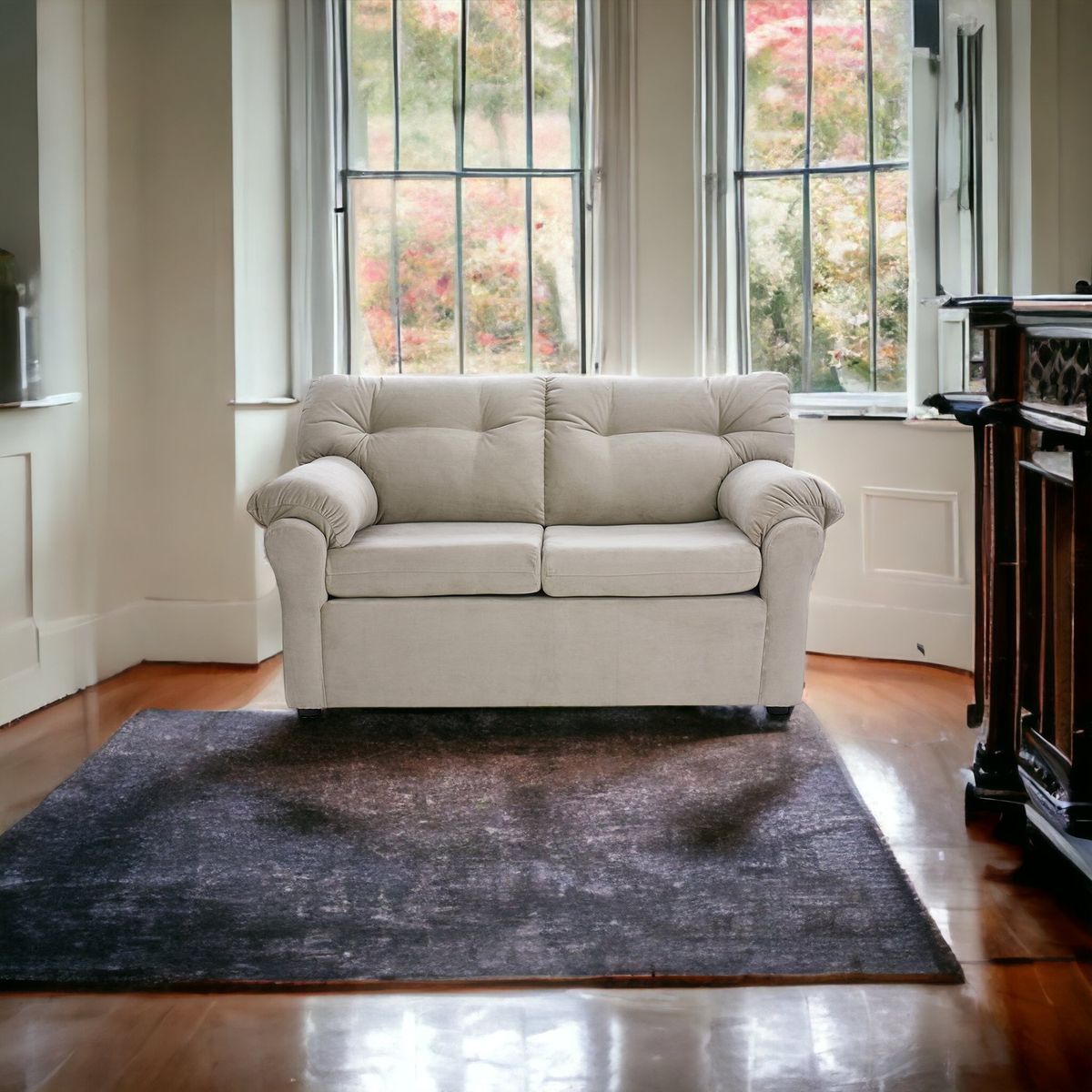 MUEBLES AMERICA - Sofá América 2 Cuerpos Tela Beige