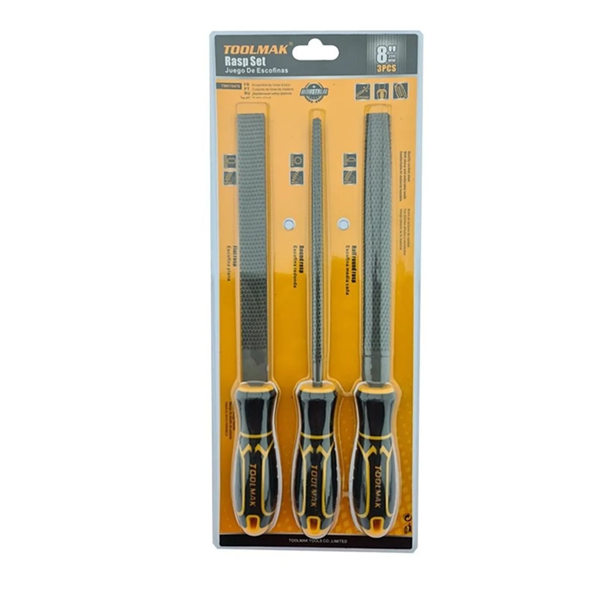 GENERICO - Juego De Limas Escofinas Para Madera 8 Pulgada 3 Piezas Tmk