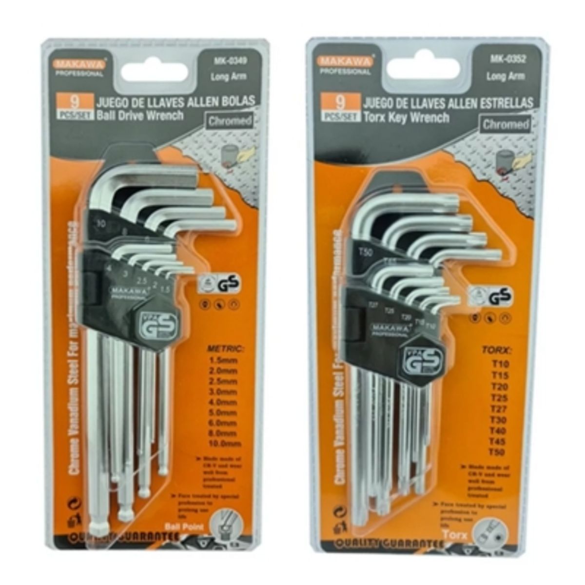 MAKAWA - Pack Juego De Llaves Allen Hexagonal Y Estrella Medianas Makawa