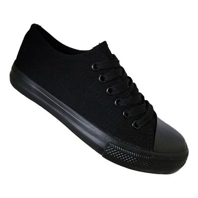 Imagen 2 del producto Zapatilla Infantil De lona Urbana Casual - Negro - 7196