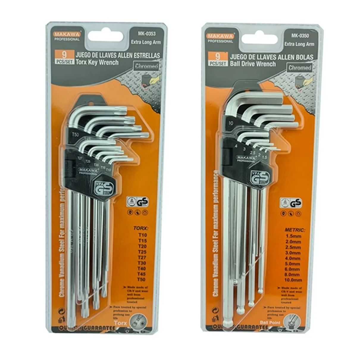 MAKAWA - Pack Juego De Llaves Allen Hexagonal Y Estrella Makawa