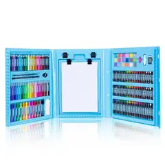 GENERICO - Maleta 208 Piezas De Arte Para Niños Kit Set De Dibujo azul