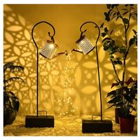 Pack x2 Regadera Cobre Hueca Luz Solar Jardín Led Luz Cálida