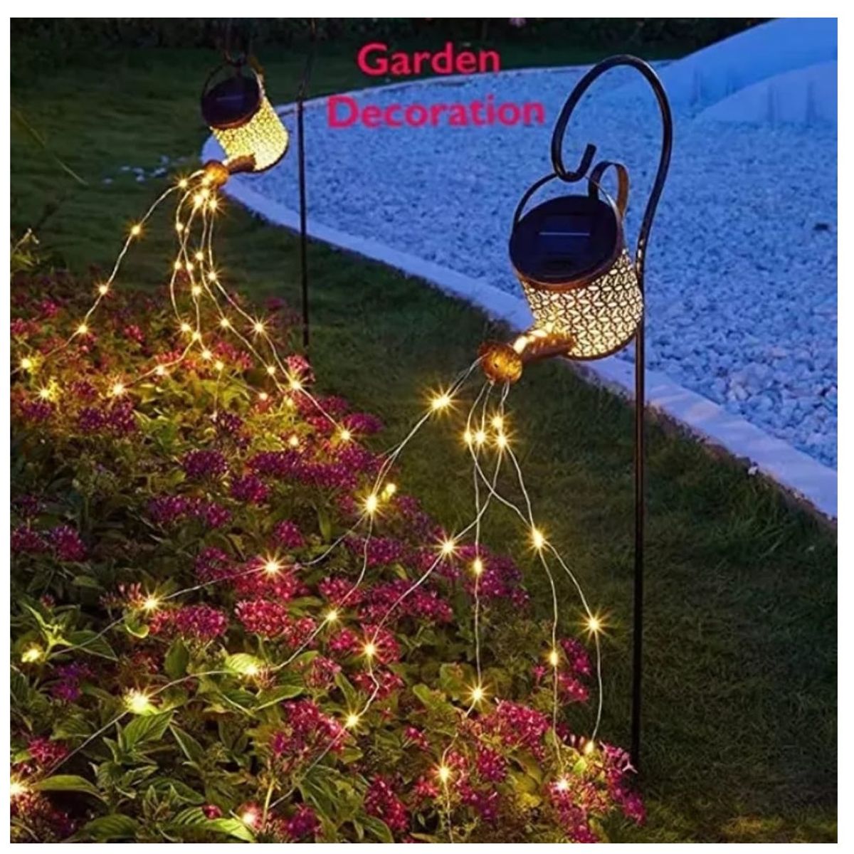 GENERICO - Pack x2 Regadera Cobre Hueca Luz Solar Jardín Led Luz Cálida