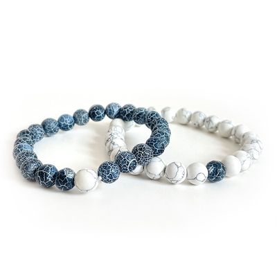 Imagen 2 del producto Conjunto de pulseras bohemia Blanco Azul