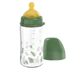 NIP - Mamadera Vidrio Latex Cherry Green 240 ml verde