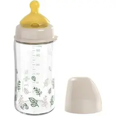 NIP - Mamadera Vidrio Latex Cherry Green 240ml crema