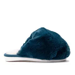 CARBIN - Pantuflas Mujer Azul Petróleo Ángel