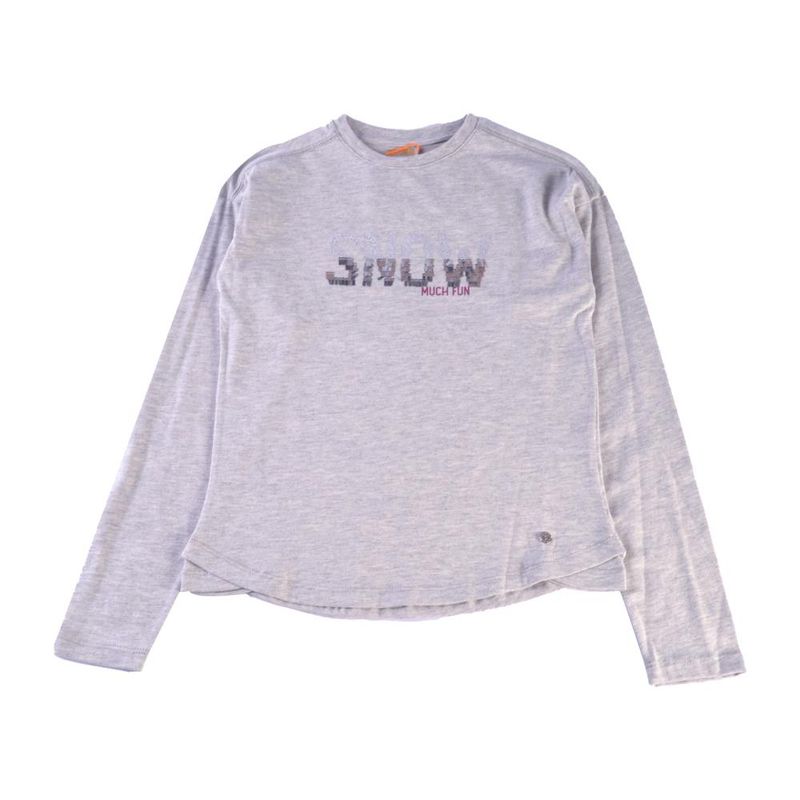 PILLIN - Polera Manga Larga Niña Gris claro Pillin PILLIN