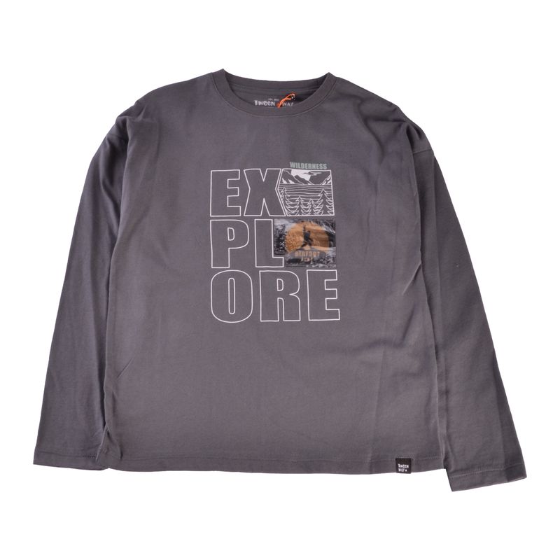 PILLIN - Polera Manga Larga Niño Gris oscuro Pillin PILLIN